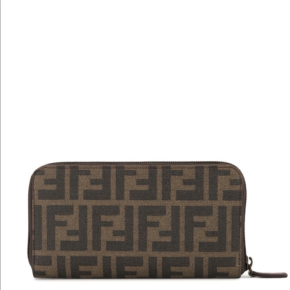Fendi zucca pattern zip around wallet